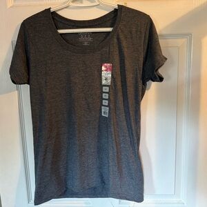 Gildan Ladies Scoop Neck Gray Short Sleeve Tee Shirt Size M NWT